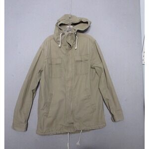 HM Jacket Men Medium Khaki Military DB Surplus Industries Utility Hooded Pockets